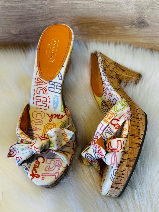 Coach Shoes - Coach Multicolor Knot Cork Wedge Sandal